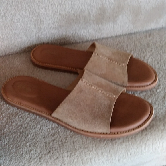 Clarks Karsea Mule Slide Leather Suede Sandal 8.5M Light Tan Suede - Picture 7 of 10